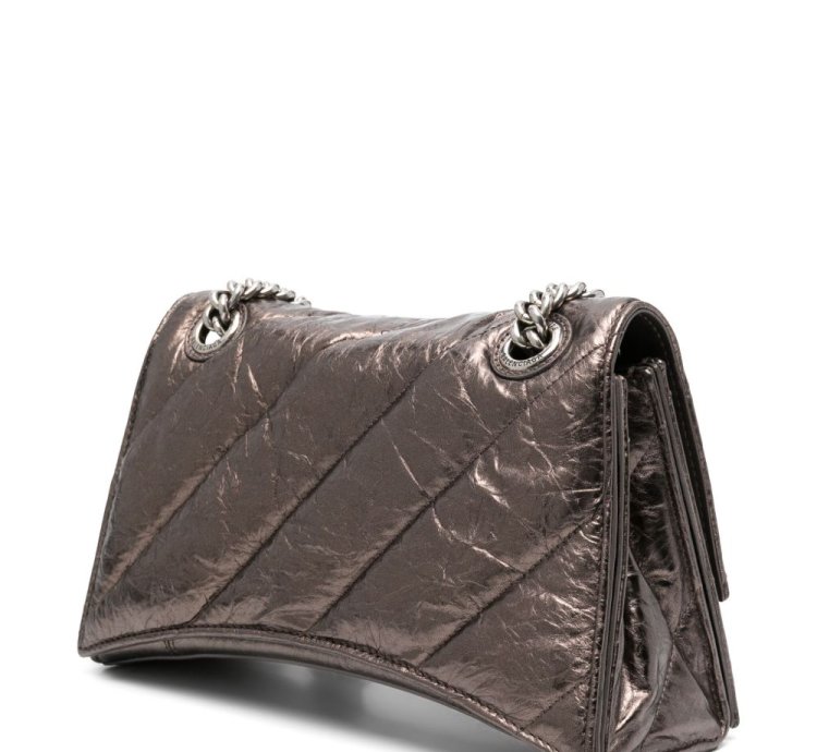 Balenciaga Small Crush Leather Shoulder Bag