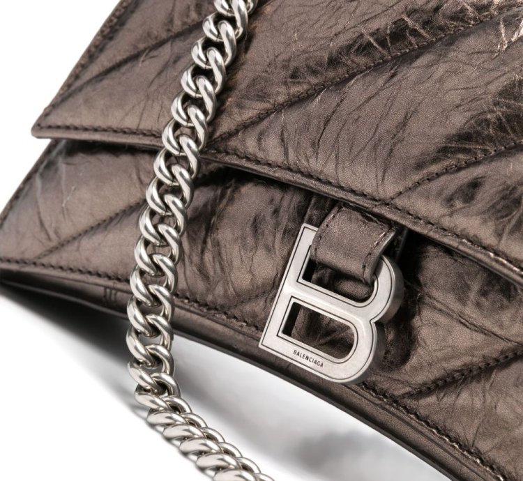 Balenciaga Small Crush Leather Shoulder Bag