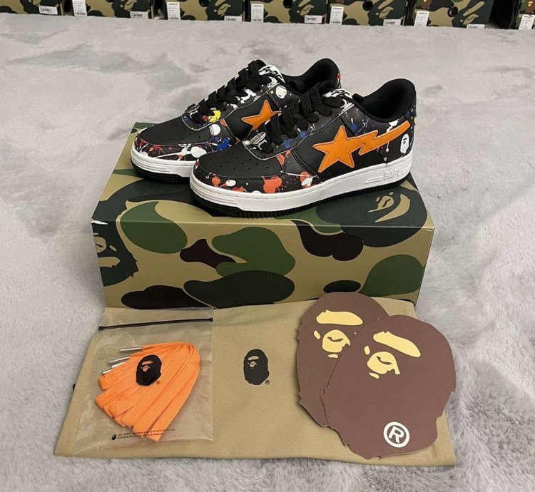 BAPE STA 3 BLACK SPLATTER SIZE 9 5