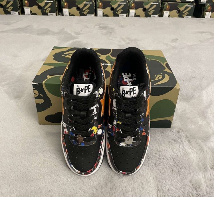 BAPE STA 3 BLACK SPLATTER SIZE 9 5