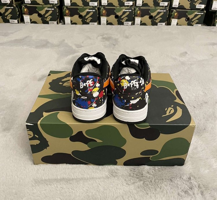 BAPE STA 3 BLACK SPLATTER SIZE 9 5