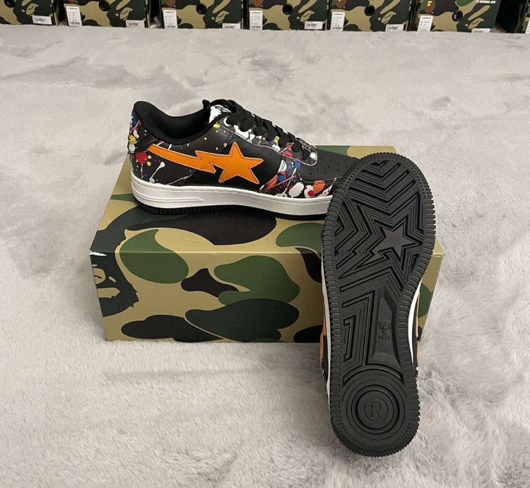 BAPE STA 3 BLACK SPLATTER SIZE 9 5