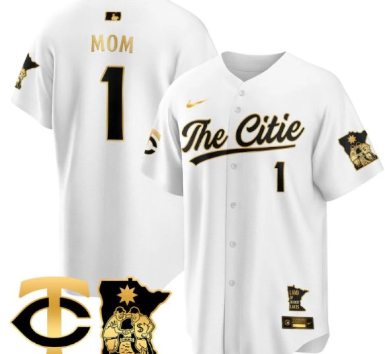 Mom Jersey #1 Minnesota Twins 2025 City Connect Concept Stitched White Gold