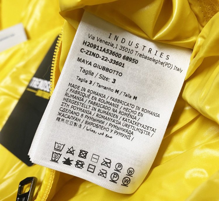Moncler Maya mens puffer jacket yellow size 3 large