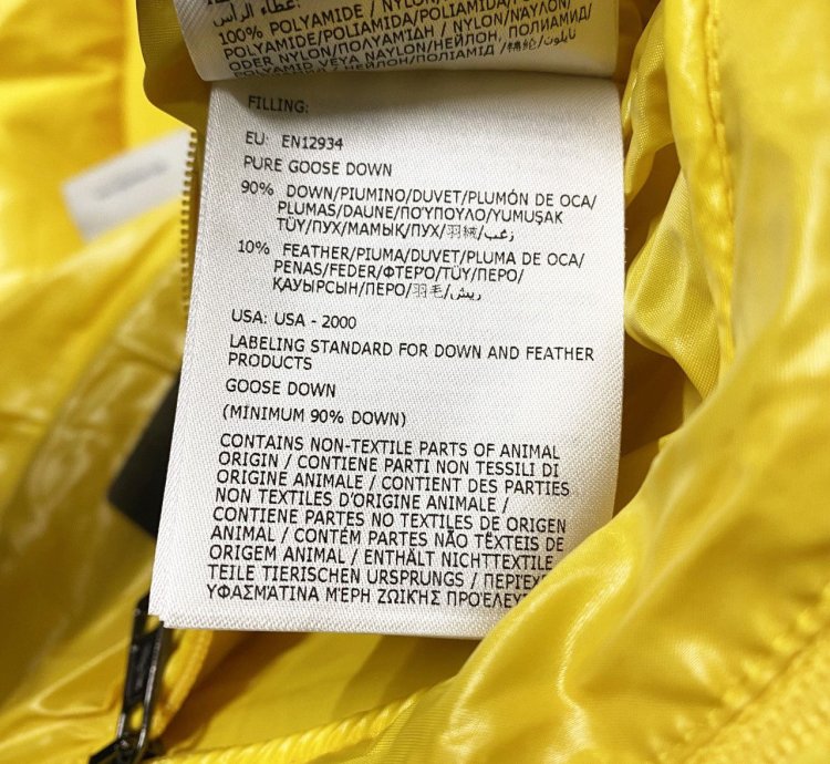 Moncler Maya mens puffer jacket yellow size 3 large