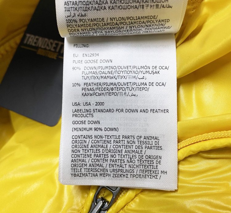 Moncler Maya mens puffer jacket yellow size 4 XL -large