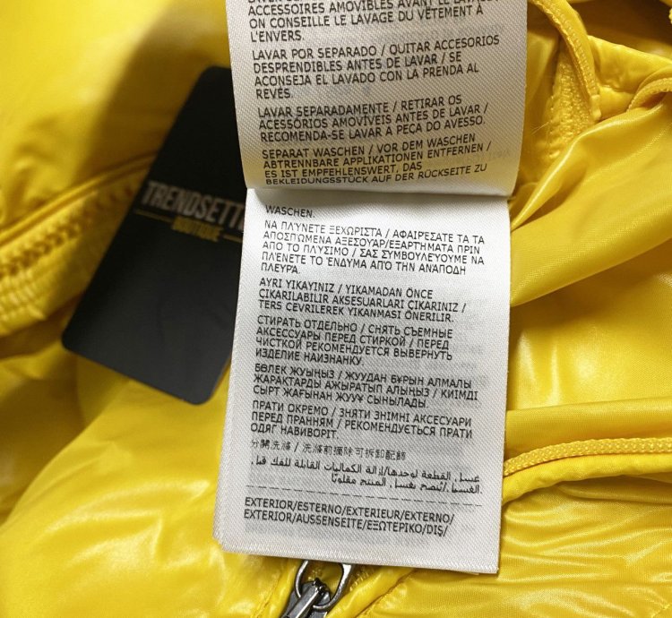 Moncler Maya mens puffer jacket yellow size 4 XL -large
