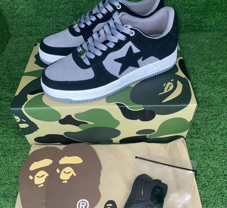 BAPE STA 3 SUEDE BLACK SIZE 8
