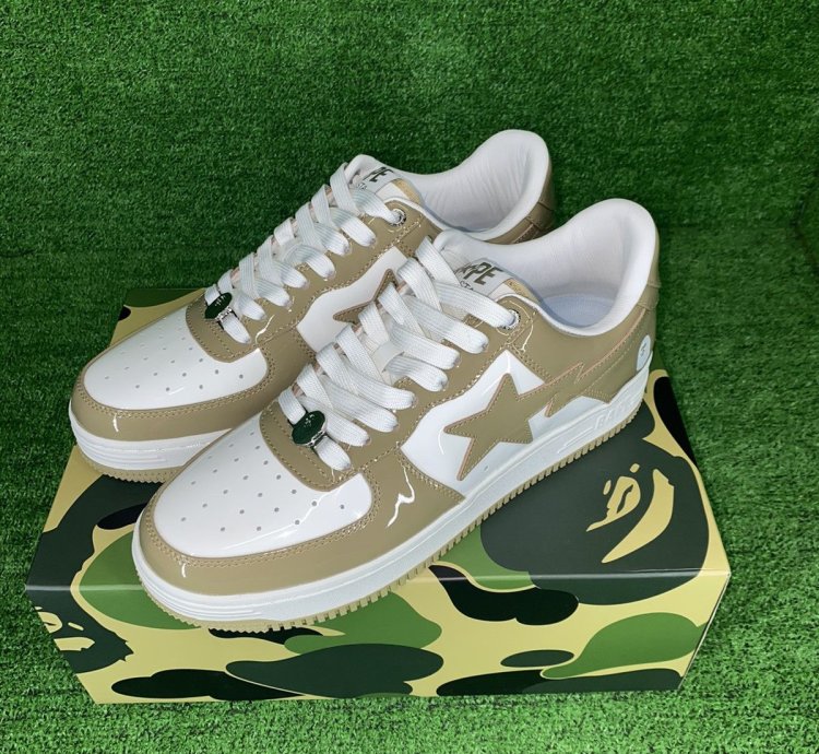 Bape Sta 6 Patent Beige Size 11