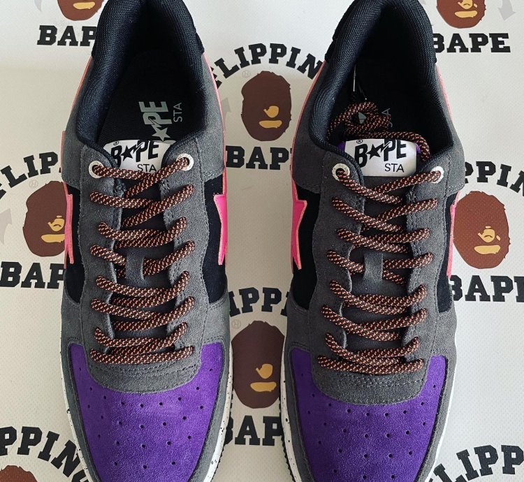 Bape Sta Black Pink Suede