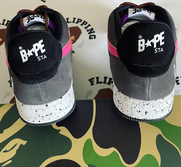 Bape Sta Black Pink Suede