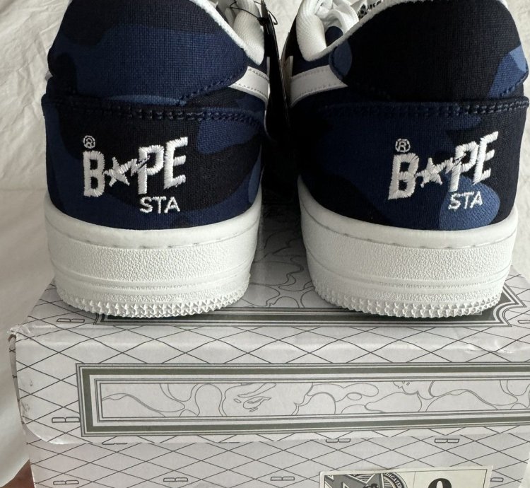 Bape Sta Canvas Navy Camo Size 9 5