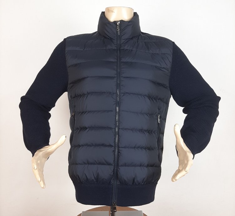 Moncler Wool Down Knit Jacket Navy Men Size Slim Fit
