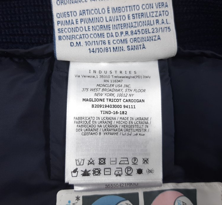 Moncler Wool Down Knit Jacket Navy Men Size Slim Fit