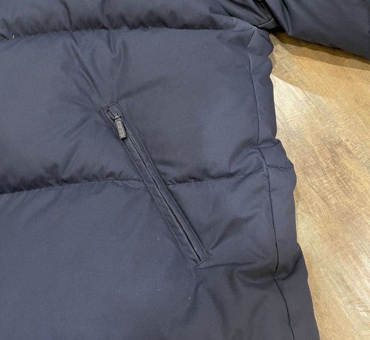 New Moncler Down Puffer Jacket Navy Embroidered Logo Vintage