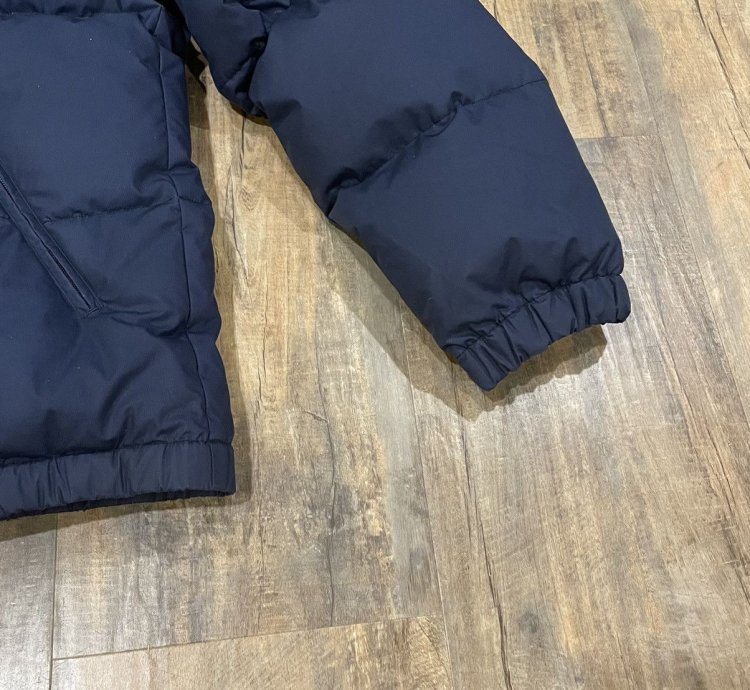 New Moncler Down Puffer Jacket Navy Embroidered Logo Vintage