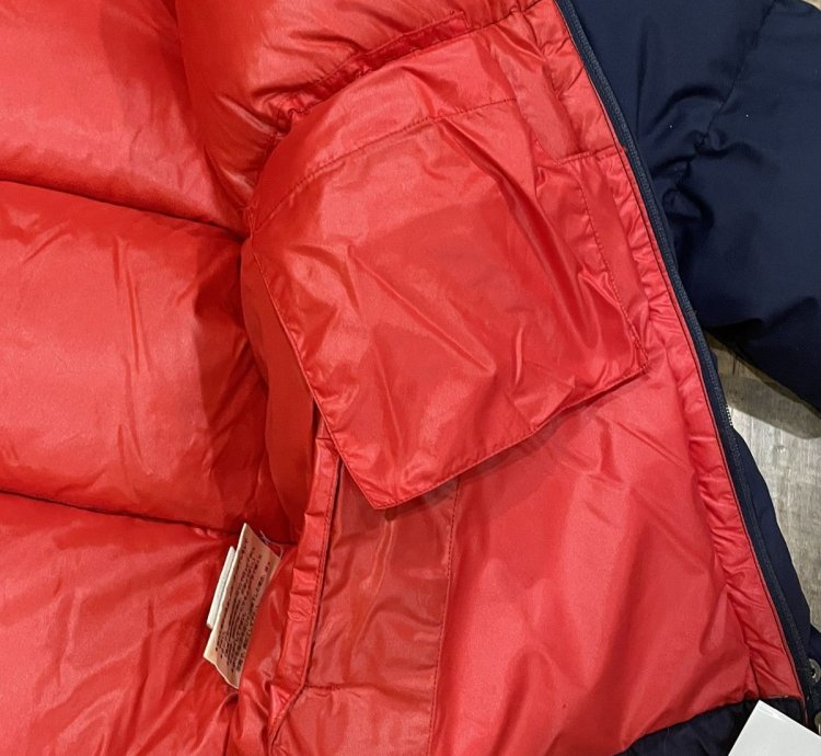 New Moncler Down Puffer Jacket Navy Embroidered Logo Vintage