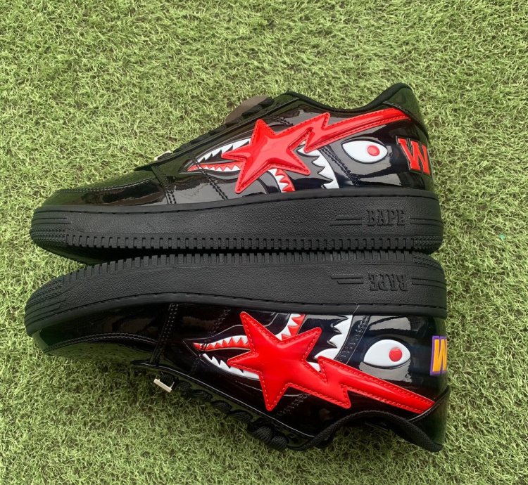 Bape Sta Shark Patent Leather Black
