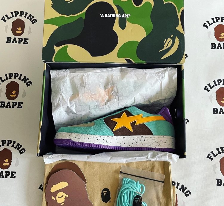 Bape Sta Teal Yellow Suede