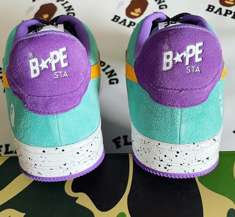 Bape Sta Teal Yellow Suede