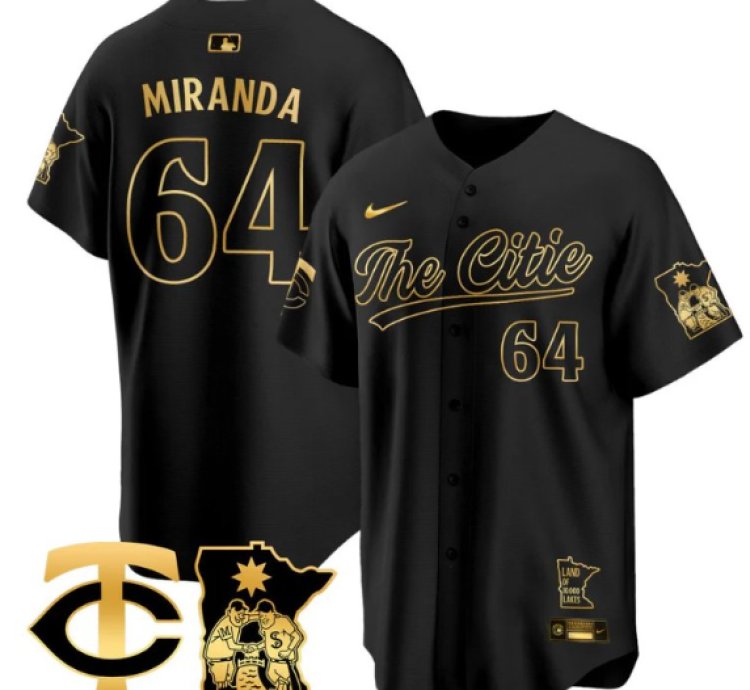 Jose Miranda Jersey 64 Minnesota Twins 2025 City Connect Concept Stitched Black Gold