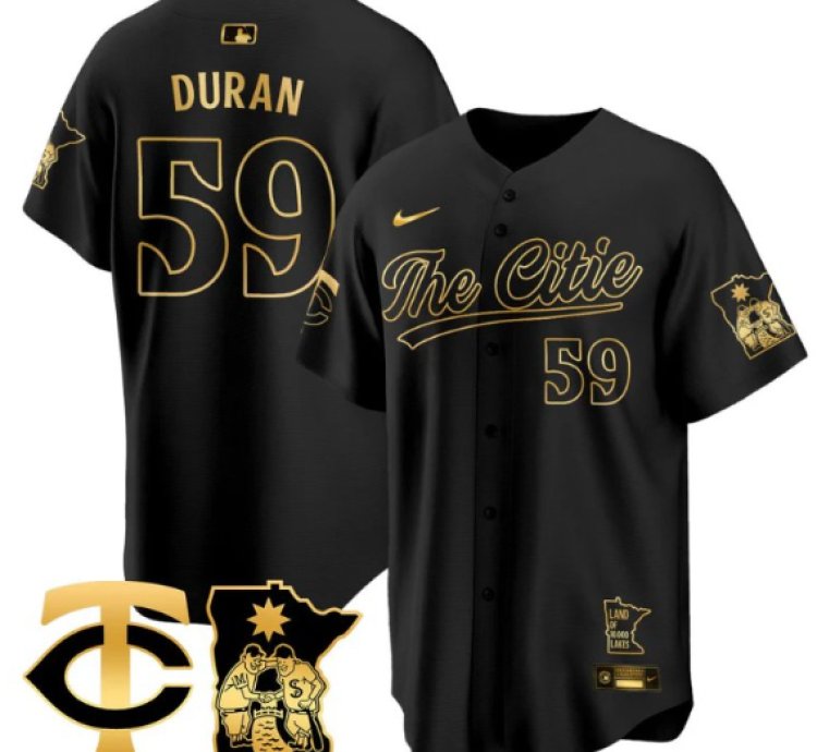 Jhoan Duran Jersey 59 Minnesota Twins 2025 City Connect Concept Stitched Black Gold