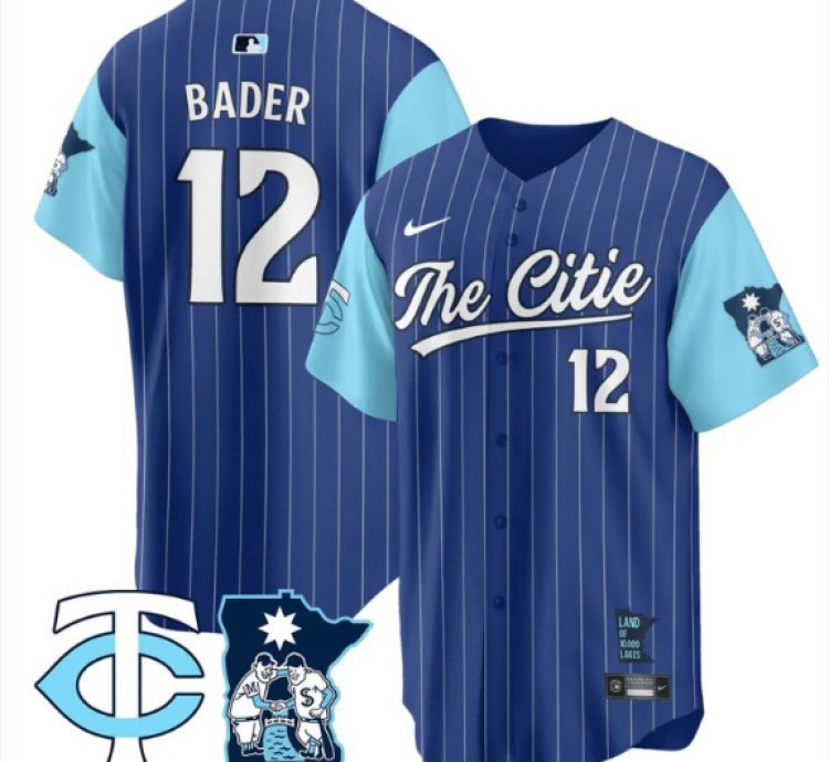 Harrison Bader Jersey 12 Minnesota Twins 2025 City Connect Concept Stitched Royal