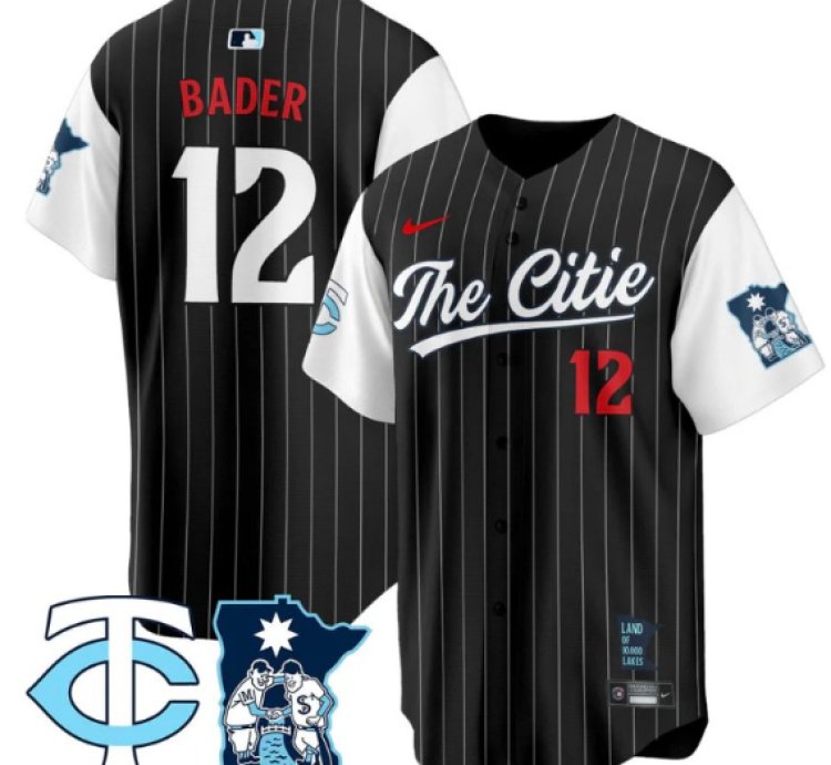 Harrison Bader Jersey 12 Minnesota Twins 2025 City Connect Concept Stitched Black