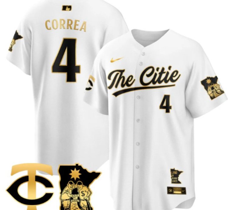 Carlos Correa Jersey 4 Minnesota Twins 2025 City Connect Concept Stitched White Gold