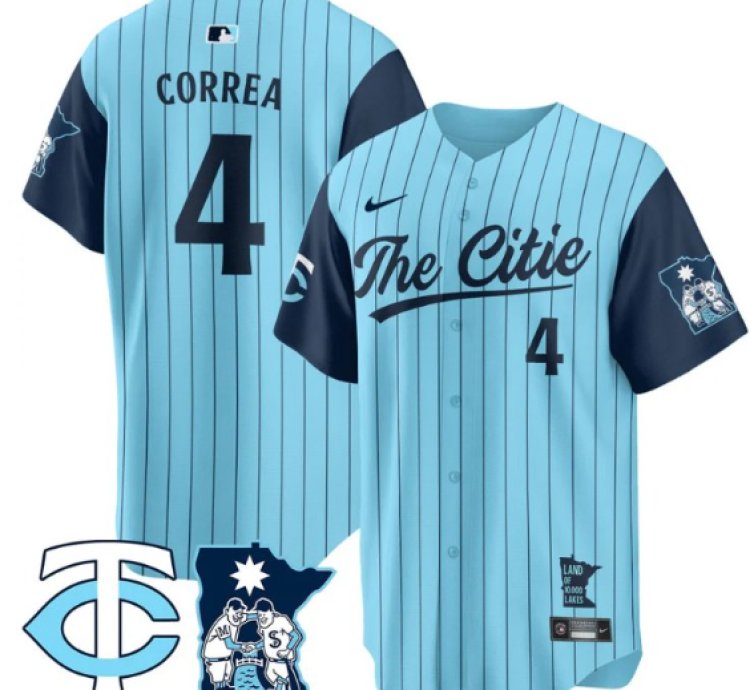Carlos Correa Jersey 4 Minnesota Twins 2025 City Connect Concept Stitched Blue