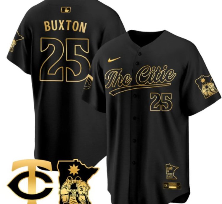 Byron Buxton Jersey 25 Minnesota Twins 2025 City Connect Concept Stitched Black Gold