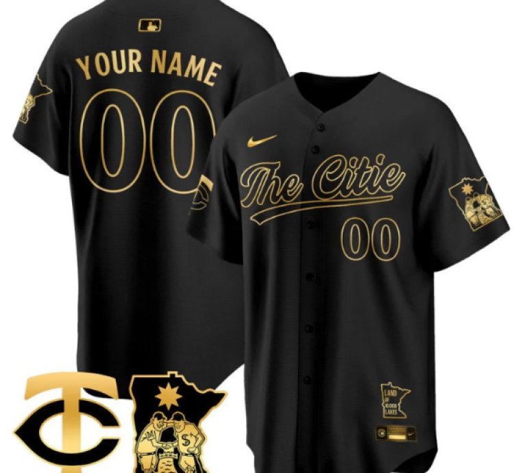 Custom Minnesota Twins Jersey 2025 City Connect Concept Stitched Black Gold