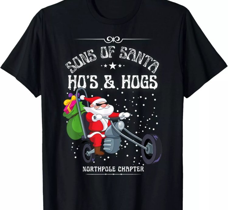 Sons Of Santa Funny Motorcycle Christmas Funny Gift T-shirt S-5xl