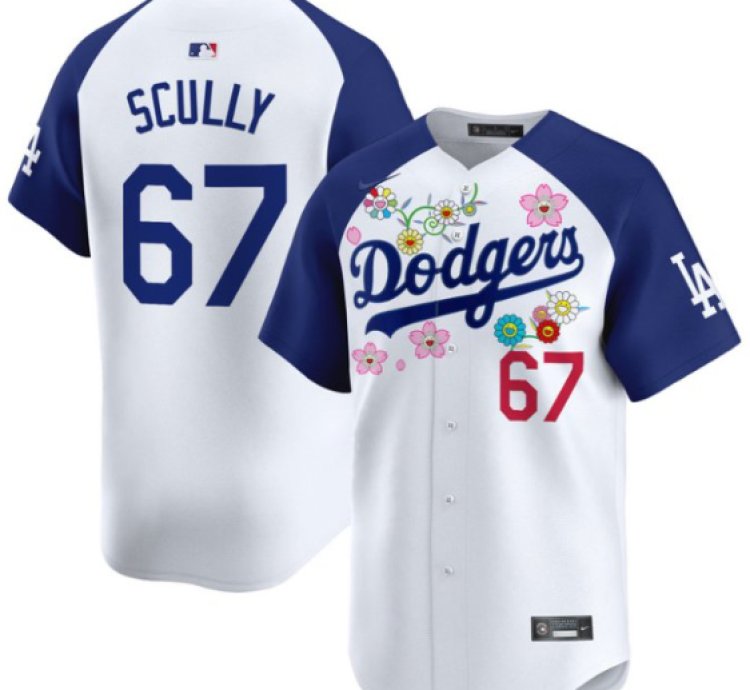 Vin Scully Jersey 67 Dodgers X Takashi Murakami 2025 Vapor Limited Stitched Alternate