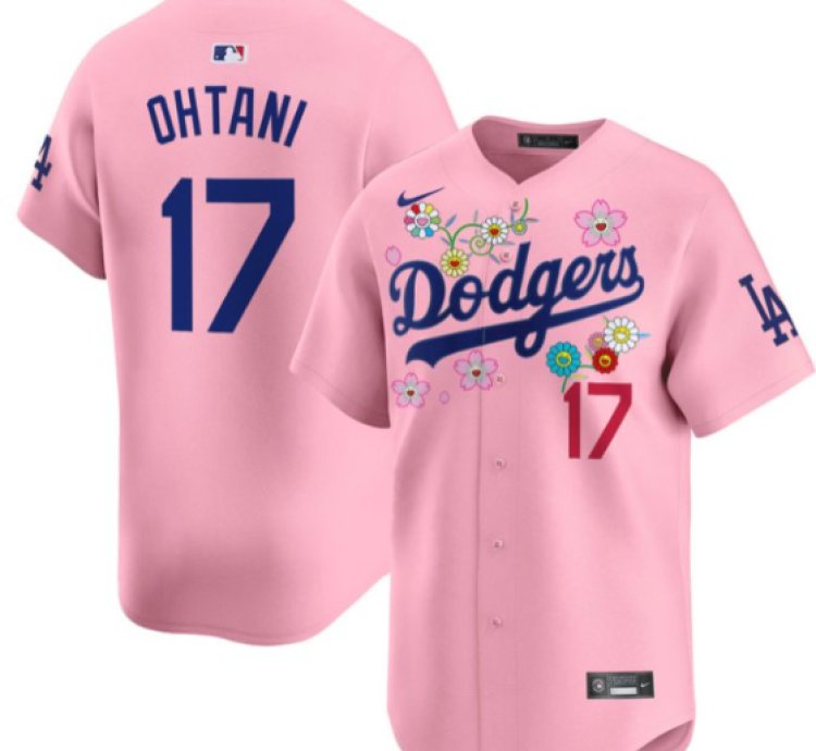Shohei Ohtani Jersey 17 Dodgers X Takashi Murakami 2025 Vapor Limited Stitched Cherry Blossom