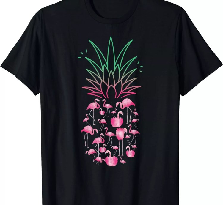 Pineapple Pink Flamingo Summer Fruit Hawaiian Men Women Kids T-shirt Size S-5xl