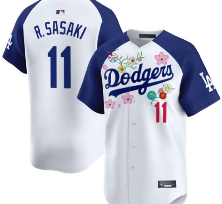 Roki Sasaki kanji Jersey 11 Dodgers X Takashi Murakami 2025 Vapor Stitched Alternate
