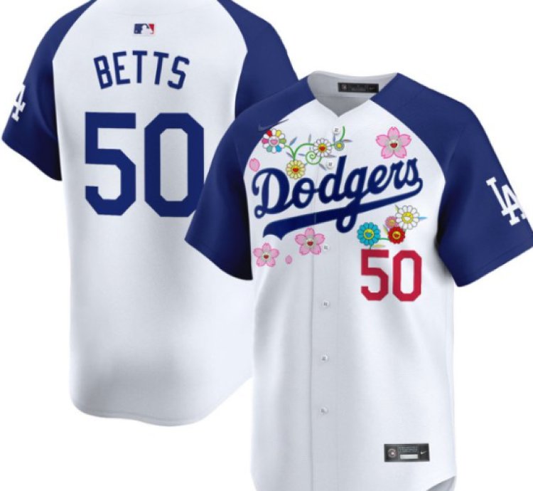 Mookie Betts Jersey 50 Dodgers X Takashi Murakami 2025 Vapor Limited Stitched Alternate