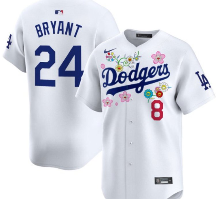 Kobe Bryant Jersey 24 Dodgers X Takashi Murakami 2025 Vapor Limited Stitched White