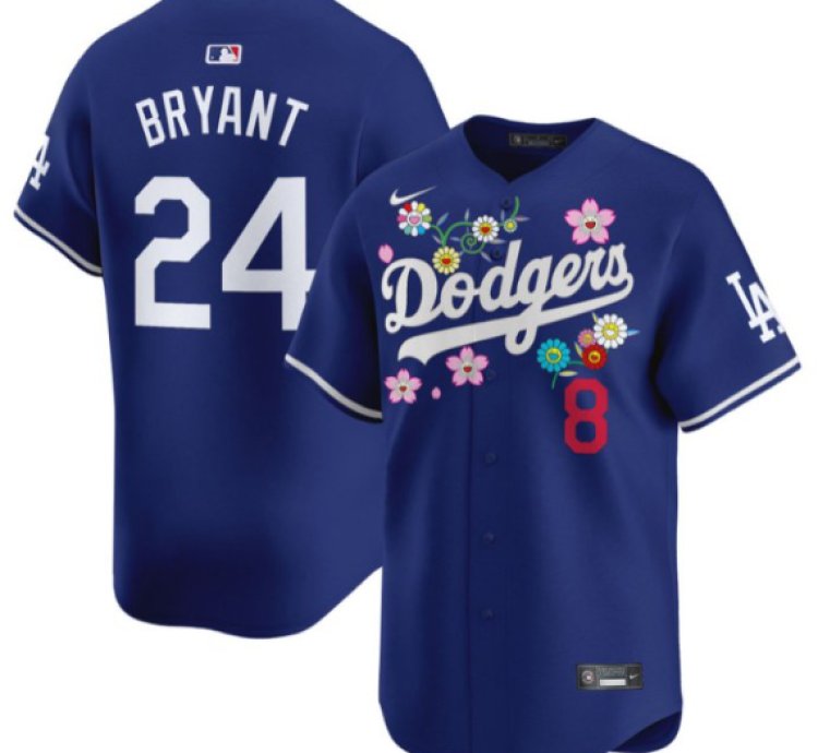 Kobe Bryant Jersey 24 Dodgers X Takashi Murakami 2025 Vapor Limited Stitched Royal