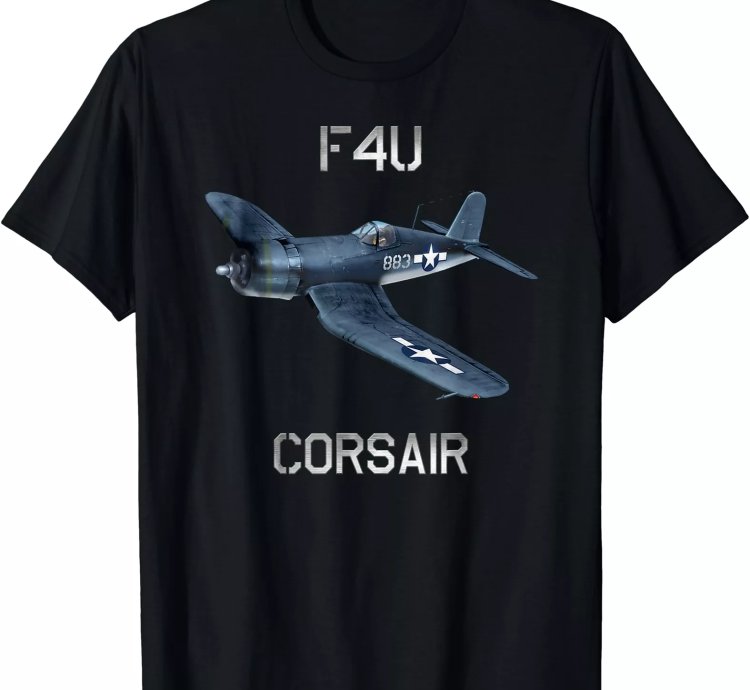 F4u Corsair Vintage Us Ww2 Warbird Fighter Plane T-shirt Size S-5xl