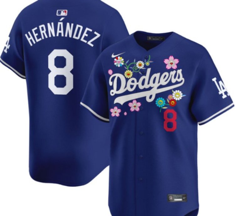 Kike Hernandez Jersey 8 Dodgers X Takashi Murakami 2025 Vapor Limited Stitched Royal
