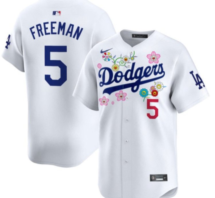 Freddie Freeman Jersey 5 Dodgers X Takashi Murakami 2025 Vapor Limited Stitched White