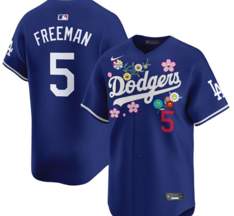 Freddie Freeman Jersey 5 Dodgers X Takashi Murakami 2025 Vapor Limited Stitched Royal