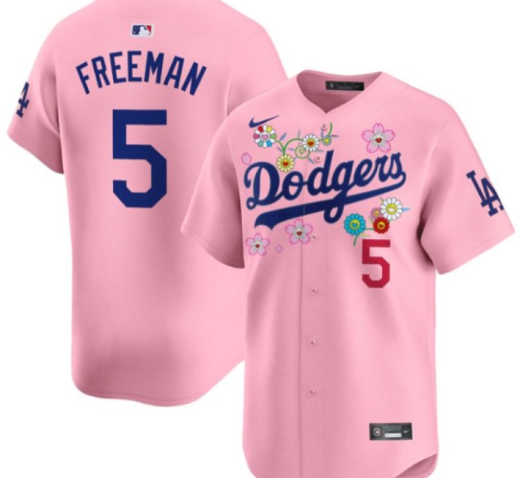 Freddie Freeman Jersey 5 Dodgers X Takashi Murakami 2025 Vapor Limited Stitched Cherry Blossom
