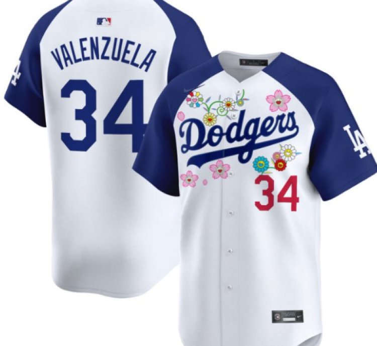 Fernando Valenzuela Jersey 34 Dodgers X Takashi Murakami 2025 Vapor Limited Stitched Alternate