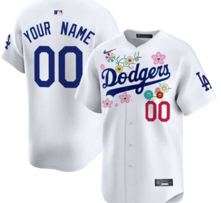 Custom Dodgers Jersey Takashi Murakami 2025 Vapor Premier Limited Stitched White