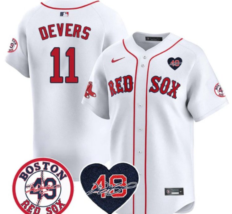 Rafael Devers Jersey 11 Boston Red Sox Tim Wakefield Memorial Patch Stitched White
