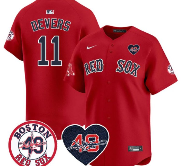 Rafael Devers Jersey 11 Boston Red Sox Tim Wakefield Memorial Patch Stitched Red