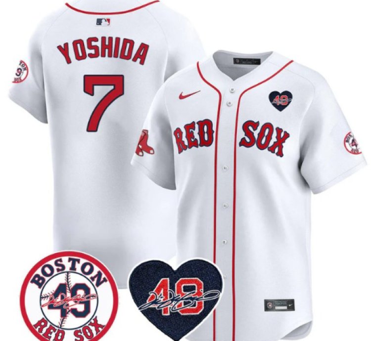 Masataka Yoshida Jersey 7 Boston Red Sox Tim Wakefield Memorial Patch Stitched White